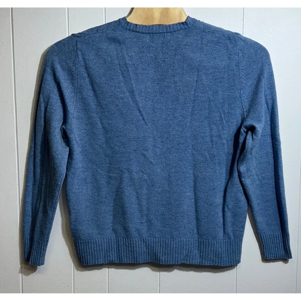Banana Republic Mens Blue 100% Lambswool‎ V-Neck Sweater Large HOL 08 595834
